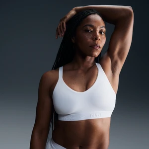 Damski regulowany stanik sportowy z wkładkami Nike Indy Medium Support - Biel