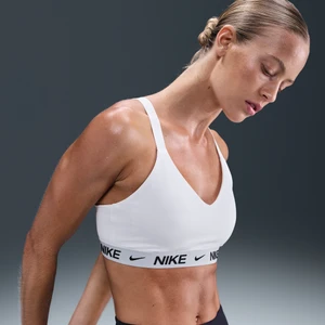 Damski regulowany stanik sportowy z wkładkami Nike Indy Medium Support - Biel