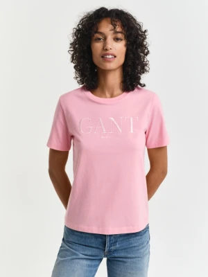 Damski różowy t-shirt z krótkim rękawem GANT