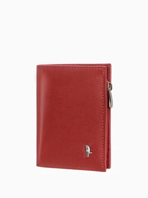 Damski skórzany portfel w kolorze czerwonym Puccini