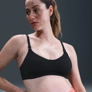 Damski stanik sportowy do karmienia zapewniający lekkie wsparcie z wkładkami (ciążowy) Nike (M) Alate Minimalist - Czerń