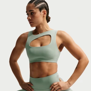 Damski stanik sportowy z lekką podszewką zapewniający lekkie wsparcie Nike Zenvy - Zieleń