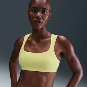 Damski stanik sportowy z lekką podszewką zapewniający lekkie wsparcie Nike Zenvy - Żółty
