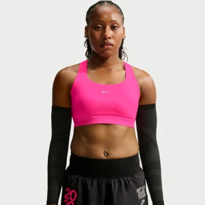 Damski stanik sportowy z lekką podszewką zapewniający wysokie wsparcie Nike Swift - Różowy