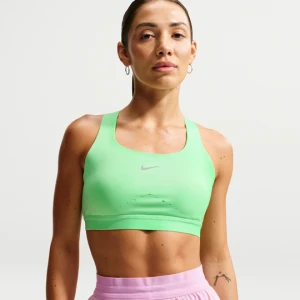 Damski stanik sportowy z lekką podszewką zapewniający wysokie wsparcie Nike Swift - Zieleń