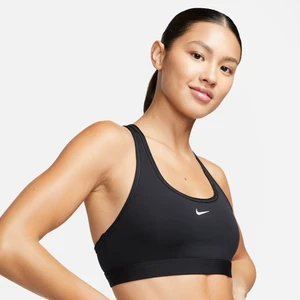 Damski stanik sportowy z miękkimi miseczkami Nike Swoosh Light Support - Czerń