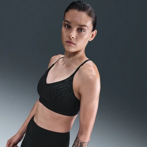 Damski stanik sportowy z regulacją i wkładkami zapewniający lekkie wsparcie Nike Indy - Czerń