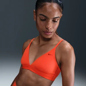 Damski stanik sportowy z trójkątnymi miękkimi miseczkami zapewniający lekkie wsparcie Nike Form - Czerwony