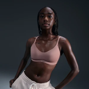 Damski stanik sportowy z wkładkami i możliwością zmiany stylizacji Nike Alate Minimalist - Brązowy