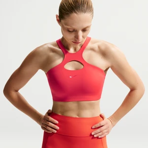 Damski stanik sportowy z wkładkami i średnim wsparciem Nike Universa - Czerwony