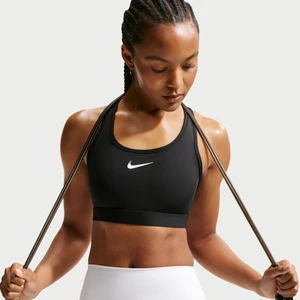 Damski stanik sportowy z wkładkami Nike Swoosh Medium Support - Czerń