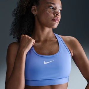 Damski stanik sportowy z wkładkami Nike Swoosh Medium Support - Niebieski