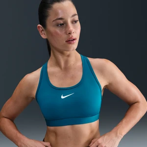 Damski stanik sportowy z wkładkami Nike Swoosh Medium Support - Niebieski