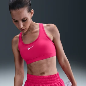 Damski stanik sportowy z wkładkami Nike Swoosh Medium Support - Różowy