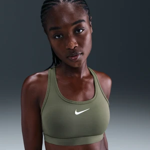 Damski stanik sportowy z wkładkami Nike Swoosh Medium Support - Zieleń