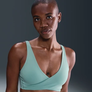 Damski stanik sportowy z wkładkami zapewniający lekkie wsparcie Nike One - Zieleń