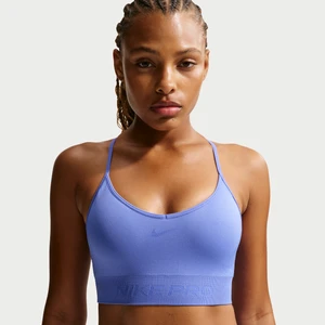 Zdjęcie produktu Damski stanik sportowy z wkładkami zapewniający lekkie wsparcie Nike Pro Seamless - Niebieski