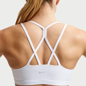 Damski stanik sportowy z wkładkami zapewniający lekkie wsparcie Nike Zenvy Strappy - Biel