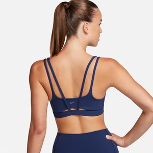 Damski stanik sportowy z wkładkami zapewniający lekkie wsparcie Nike Zenvy Strappy - Niebieski