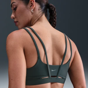 Damski stanik sportowy z wkładkami zapewniający lekkie wsparcie Nike Zenvy Strappy - Zieleń