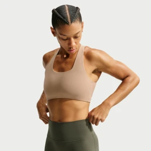 Damski stanik sportowy zapewniający lekkie wsparcie Nike Zenvy - Brązowy