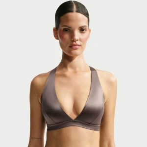 Damski stanik typu halter NikeSKIMS Satin Shine - Brązowy