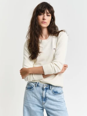 Damski sweter regular fit z okrągłym dekoltem GANT