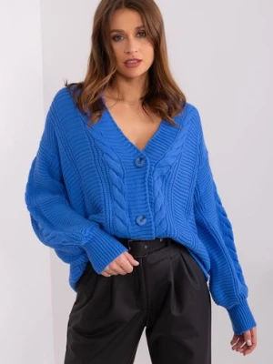 Damski sweter z ozdobnymi guzikami ciemny niebieski