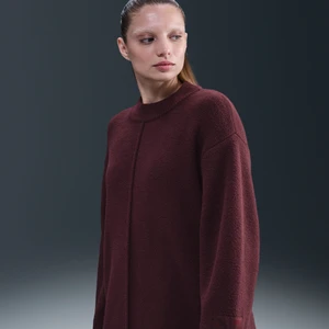 Damski sweter z półokrągłym dekoltem Nike - Czerwony