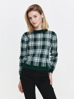 Damski sweter ze wzorem w kratę Top Secret