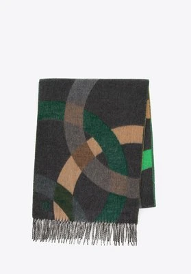 Damski szal w geometryczny wzór zielono - żółty Wittchen