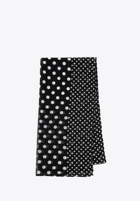 Damski szal w grochy i groszki czarno - biały Wittchen