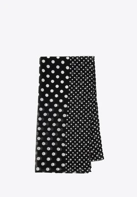 Damski szal w grochy i groszki czarno - biały Wittchen