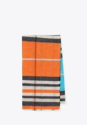 Damski szal w kratę niebiesko - pomarańczowy Wittchen