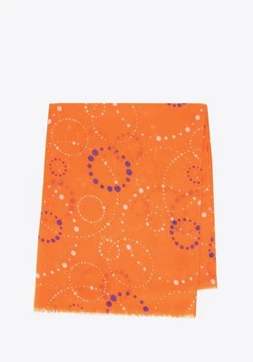 Damski szal w motyw geometryczny pomarańczowy Wittchen