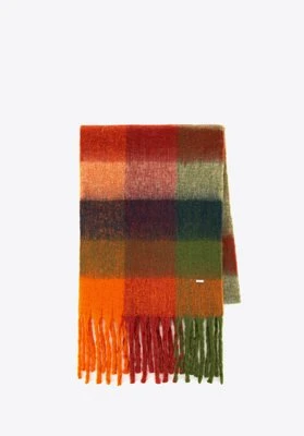 Damski szalik w wielokolorową kratkę zielono - czerwony Wittchen