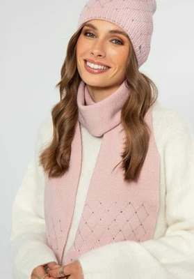 Damski szalik z kryształkami różowy Wittchen