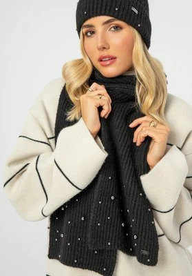 Damski szalik z ozdobnymi akcentami czarny Wittchen