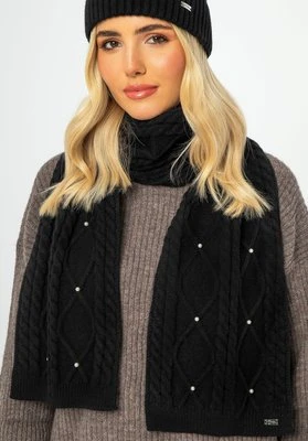 Damski szalik z perełkami czarny Wittchen