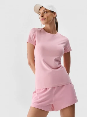 Damski t-shirt basic 4F 4FWMM00TTSHF2255 - różowy