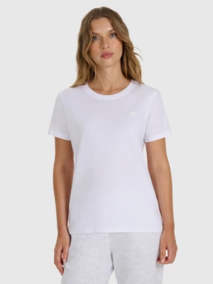 Damski t-shirt basic 4F 4FWMM00TTSHF2356 - biały