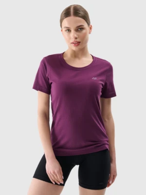 Damski t-shirt basic 4F 4FWMM00TTSHF2356 - fioletowy