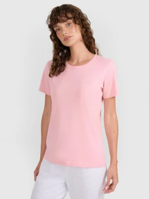 Damski t-shirt basic 4F 4FWMM00TTSHF2356 - różowy
