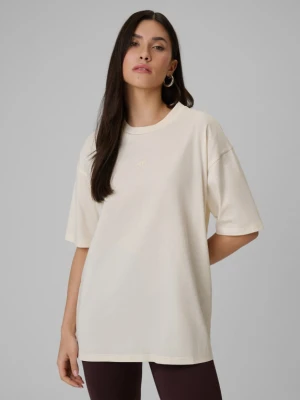Damski t-shirt basic 4F 4FWSS26TTSHF2744 - beżowa