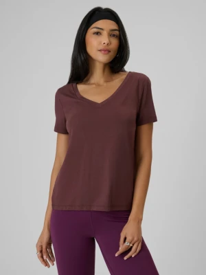 Zdjęcie produktu Damski t-shirt bez nadruku 4F 4FRSS26TTSHF3796 - brązowy