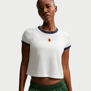 Damski T-shirt do tenisa z krótkim rękawem Nike Heritage - Biel