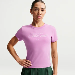 Damski T-shirt do tenisa z krótkim rękawem NikeCourt Heritage - Fiolet
