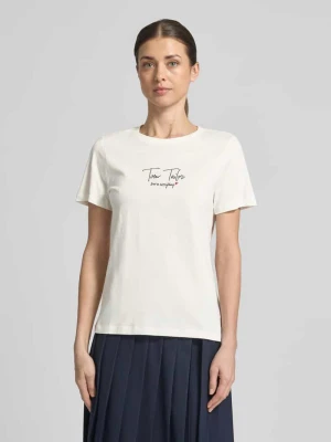 Damski t-shirt, krój regular fit z mieszanka bawełny ekologicznej Tom Tailor