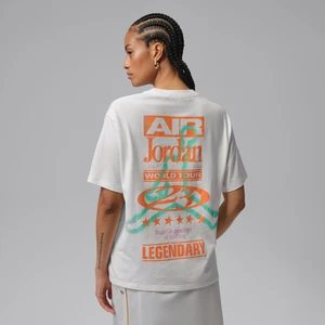 Damski T-shirt o fasonie typu girlfriend Jordan Flight - Biel