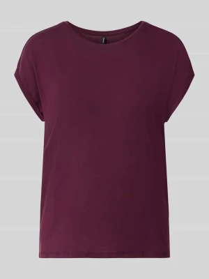 damski t-shirt o kroju krój regular fit z mieszanki lyocellu model 'AVA' Vero Moda Ciemnoczerwony